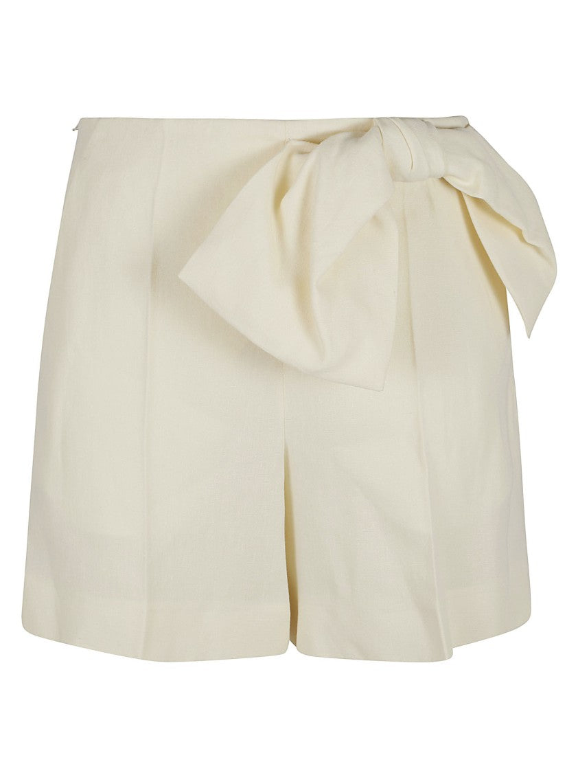 Chloé Tailored Linen Shorts With Bow Detail