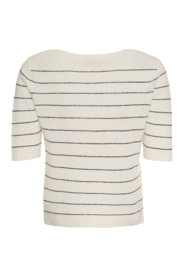 Vince Ribbed Boat Neck Sweater