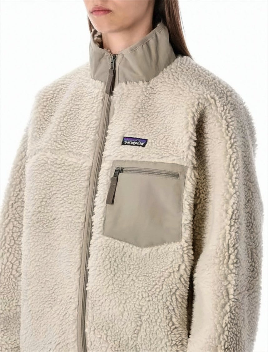 Patagonia Plush Fleece Jacket With High Collar
