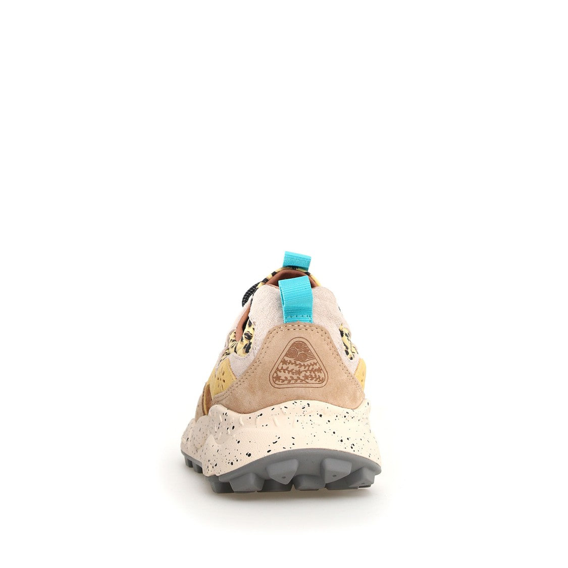 Flower Mountain Brown Suede And Animalier Fabric Yamano Sneakers
