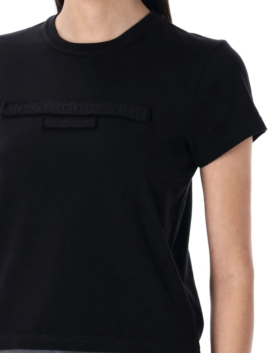 Alexander Wang Distressed Logo Shrunken Tee