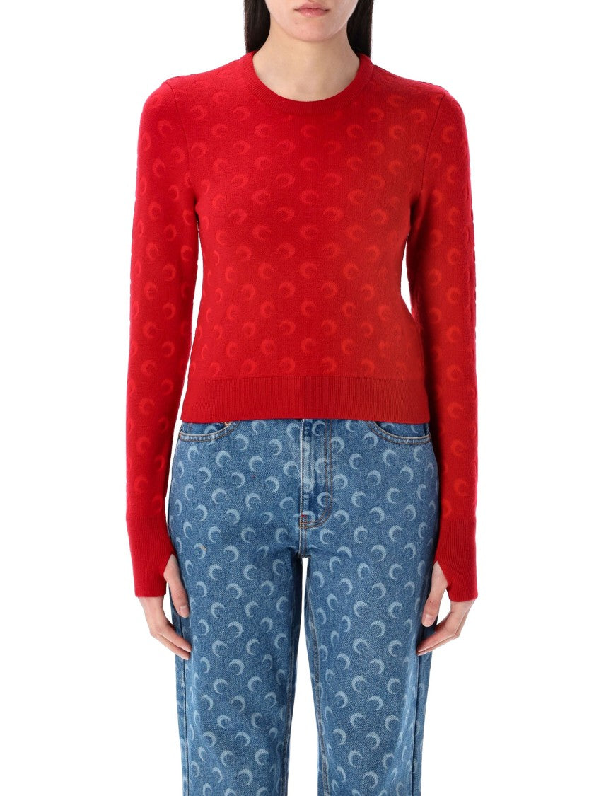 Marine Serre Moon Jacquard Knit Sweater
