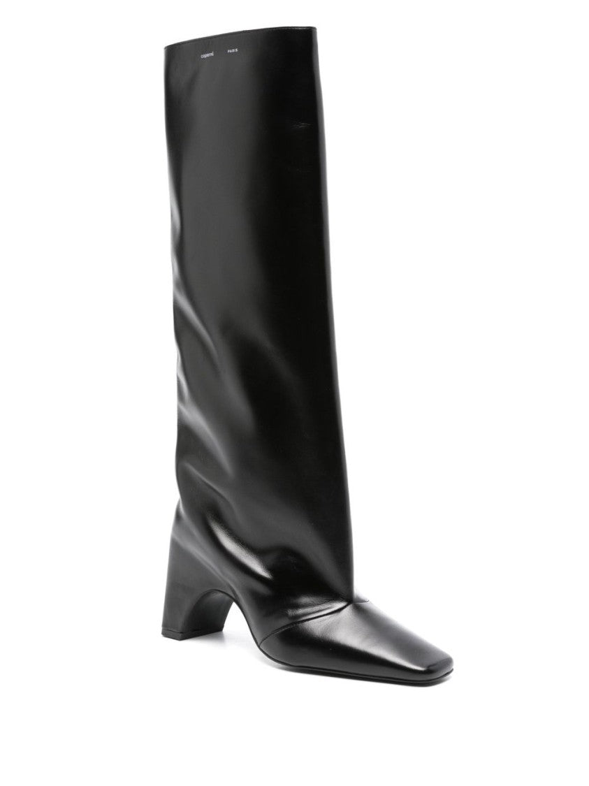 Coperni Knee-High Black Calf Leather Coperni Bridge Boots