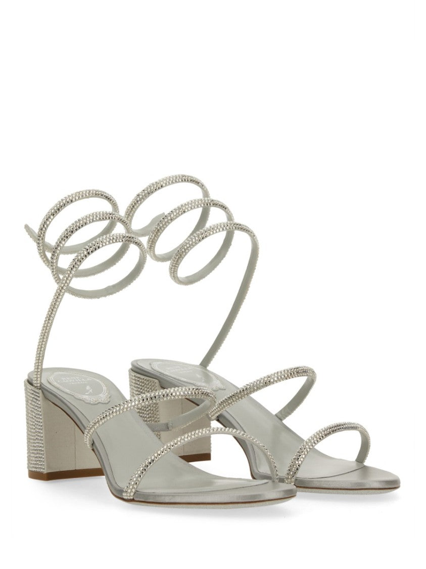 René Caovilla "Cleo" Sandal With Crystals