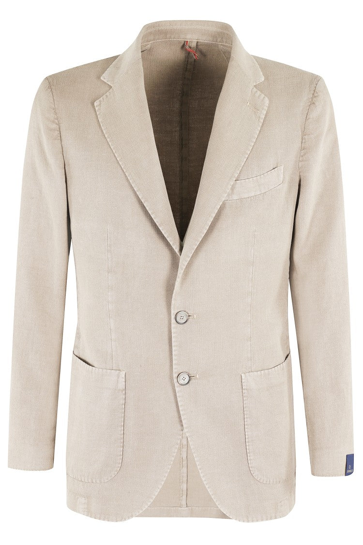 Santaniello Two-Button Jacket In Light Ramie Blend