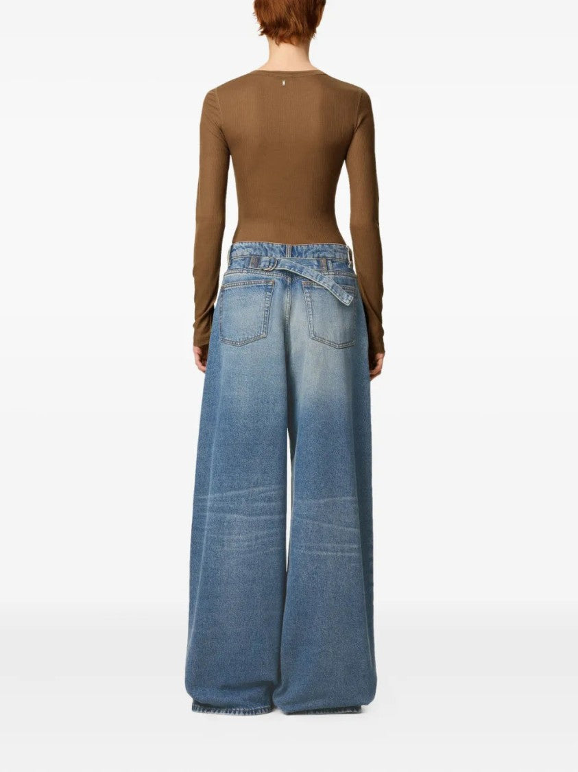 Ami Cotton Super Wide-Leg Jeans