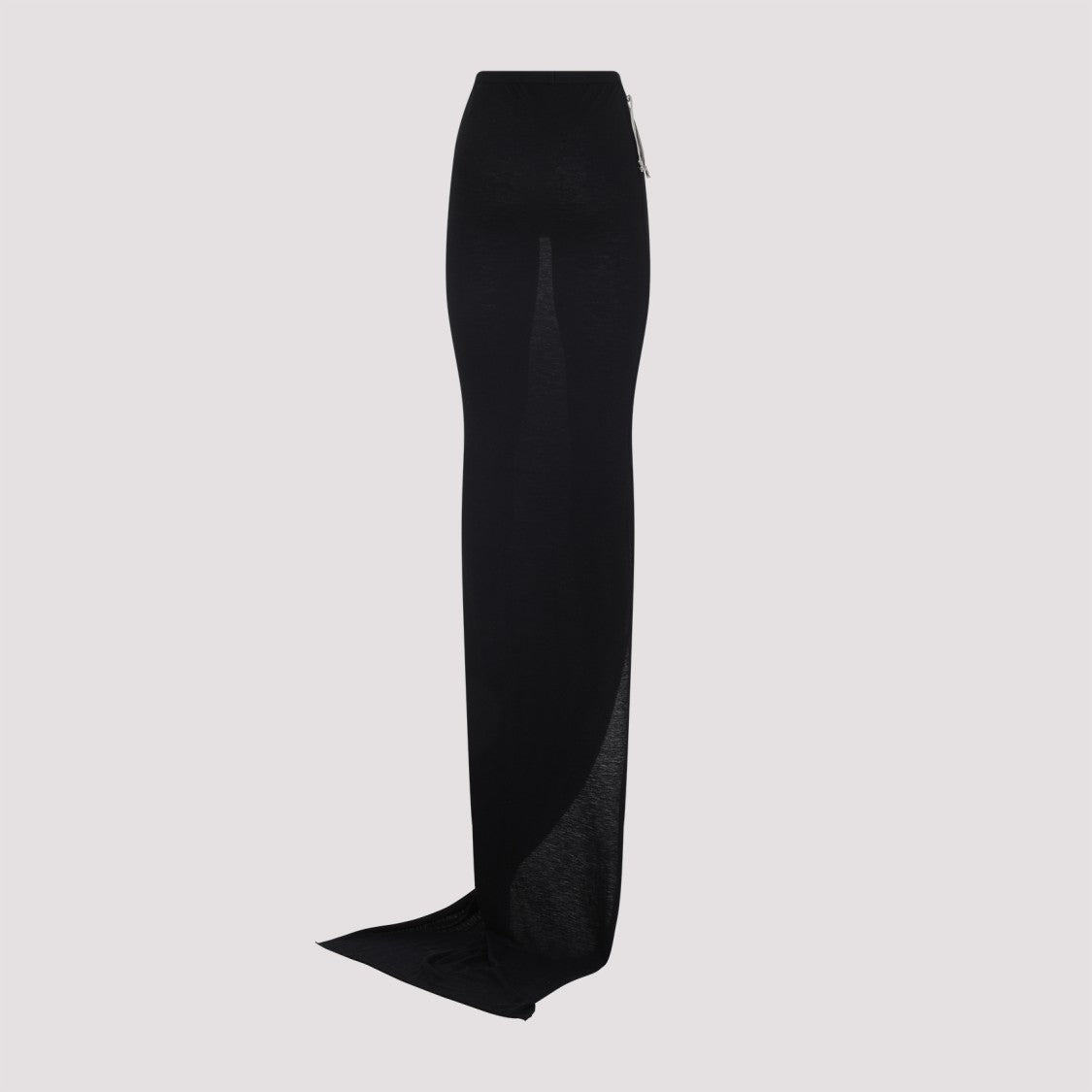 Rick Owens Flowing Maxi Skirt With Sheer Panel And High Waist