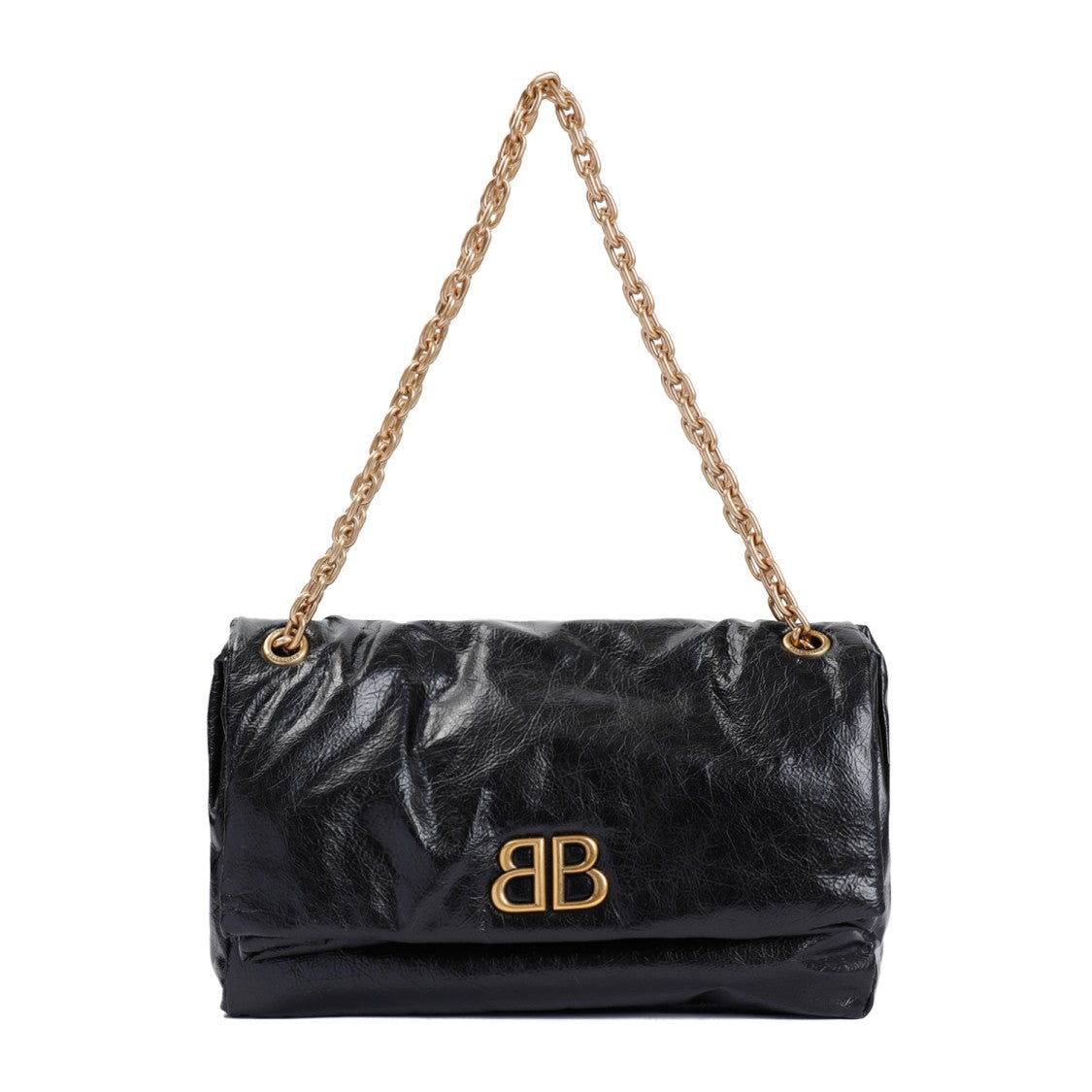 Balenciaga Monaco Chain Black Calf Leather Bag