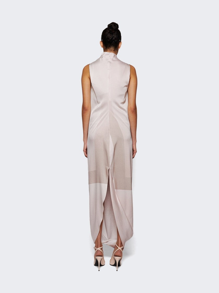 Jean Paul Gaultier Draped Long Dress With Trompe L'åil Print Pink