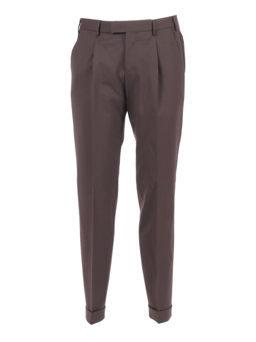 Pt01 Tailored Trousers With Single Pleat And Flap Pockets