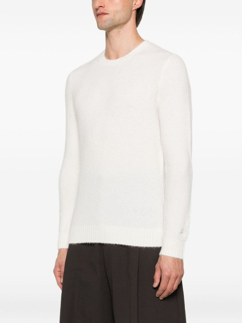 Mc2 Saint Barth Light Grey Sweater With Crew Neckline