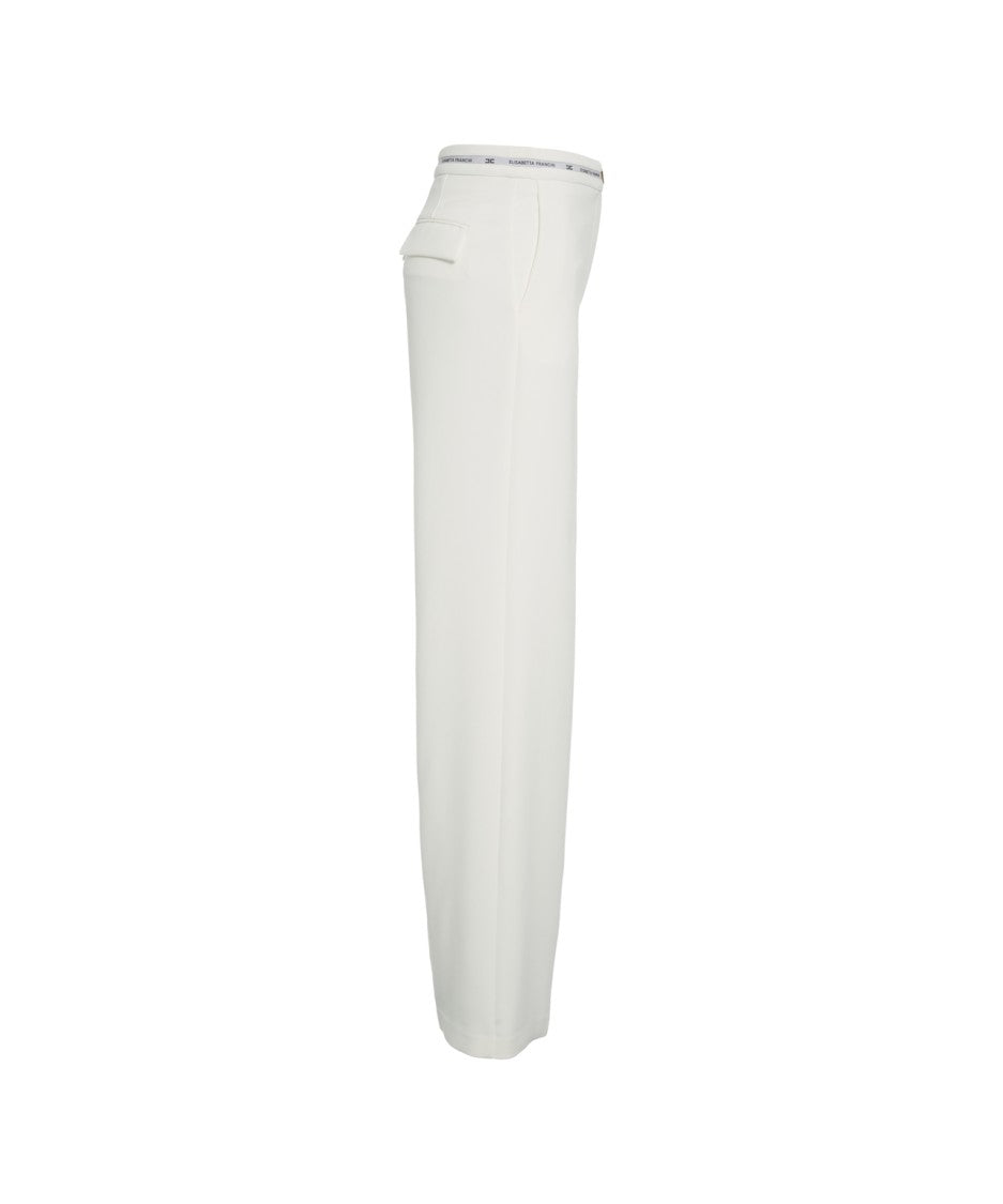 Elisabetta Franchi Wide-Leg Trousers With High Waist