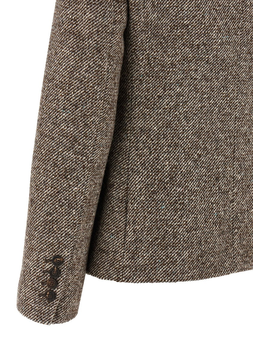 Brunello Cucinelli Double-Breasted Silk Blend Blazer