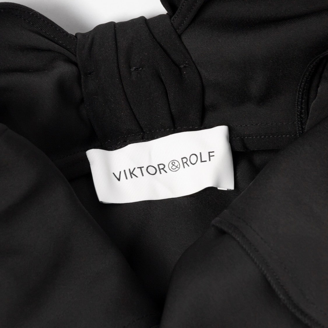 Viktor & Rolf Black Evening Dress With Textured Puff Sleeves