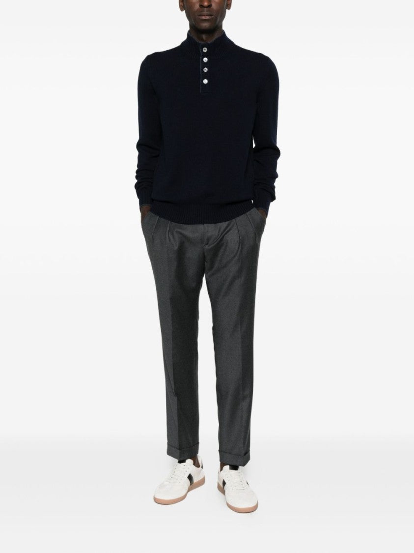 Gran Sasso Timeless Black Knit Pullover With Classic Silhouette