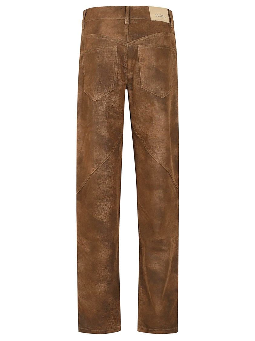 Isabel Marant Camel Brown Trousers With Concealed Fastening