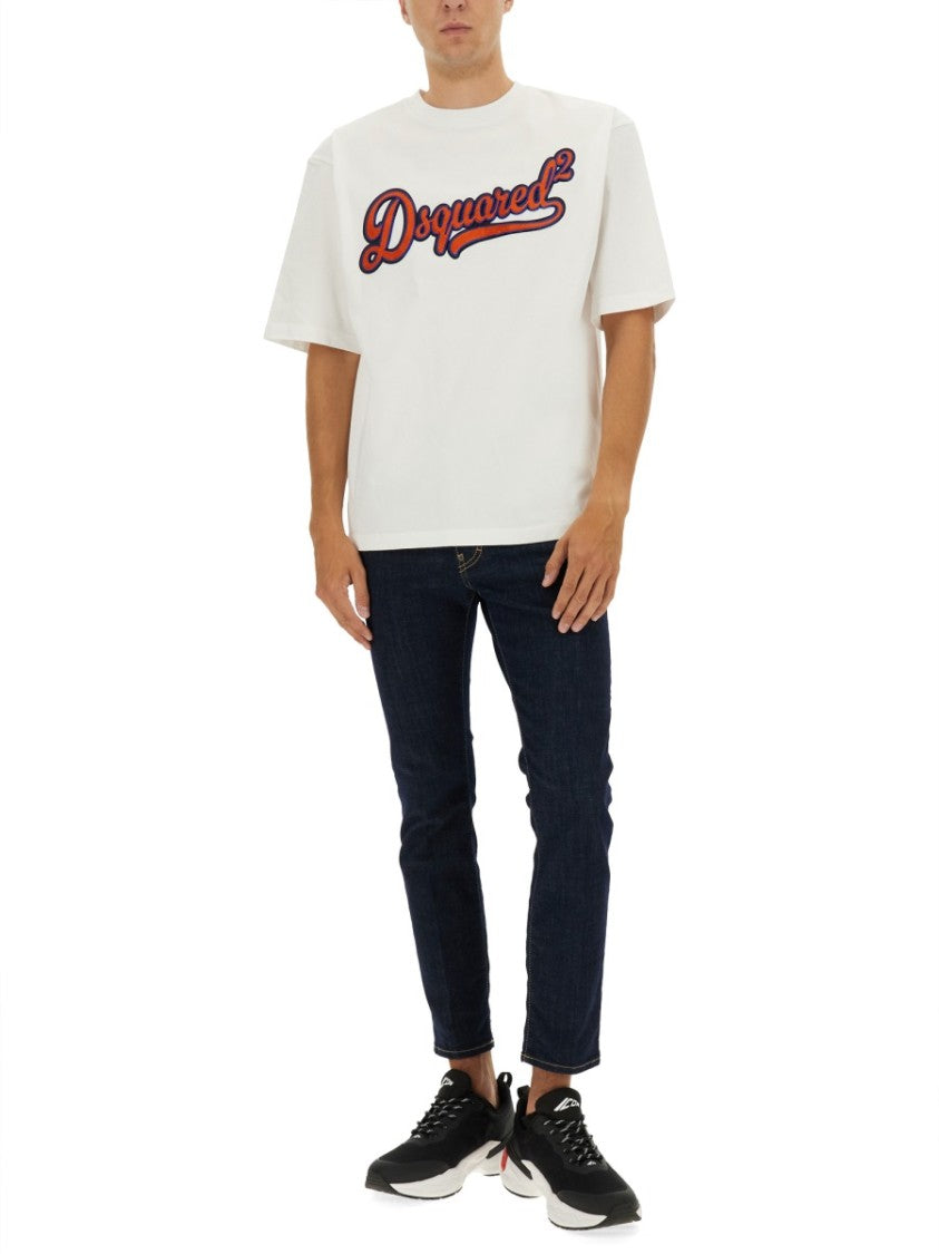 Dsquared2 Boxy-Fit Graphic T-Shirt With Contrasting Logo