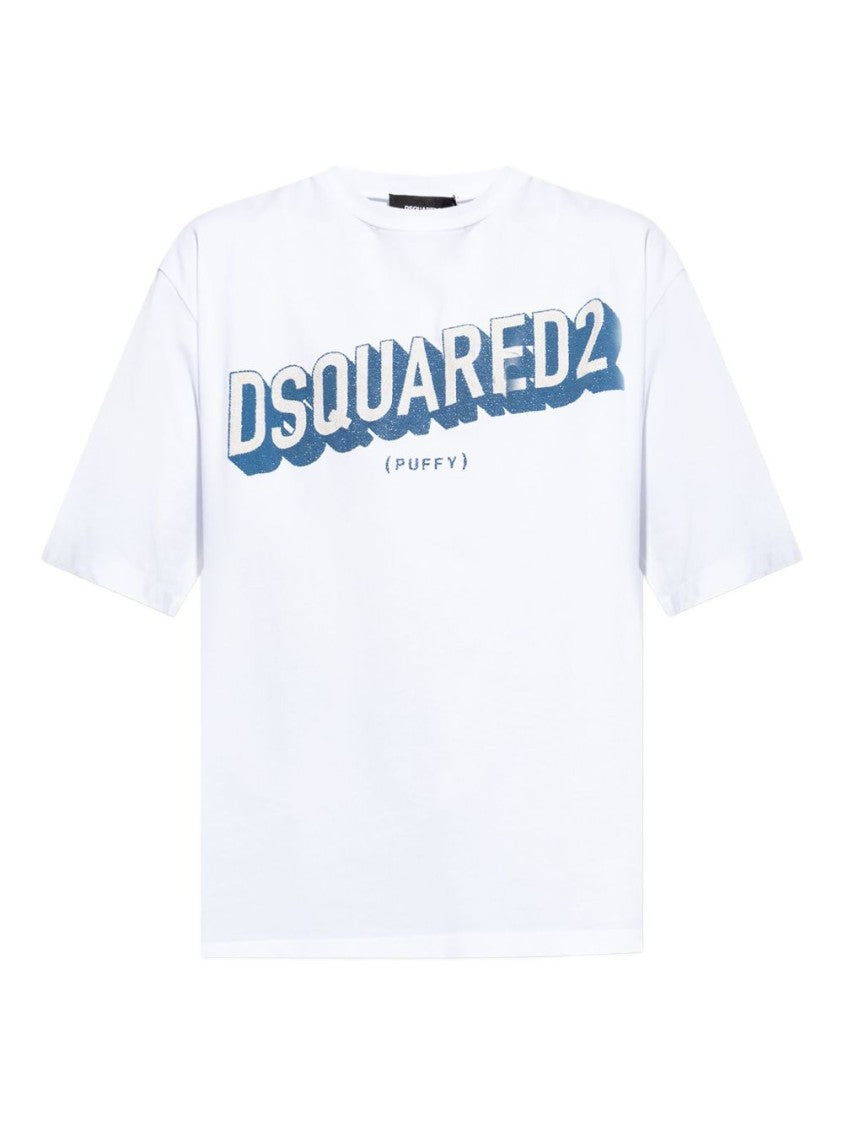 Dsquared2 Relaxed Fit Cotton T-Shirt With Bold Logo Print