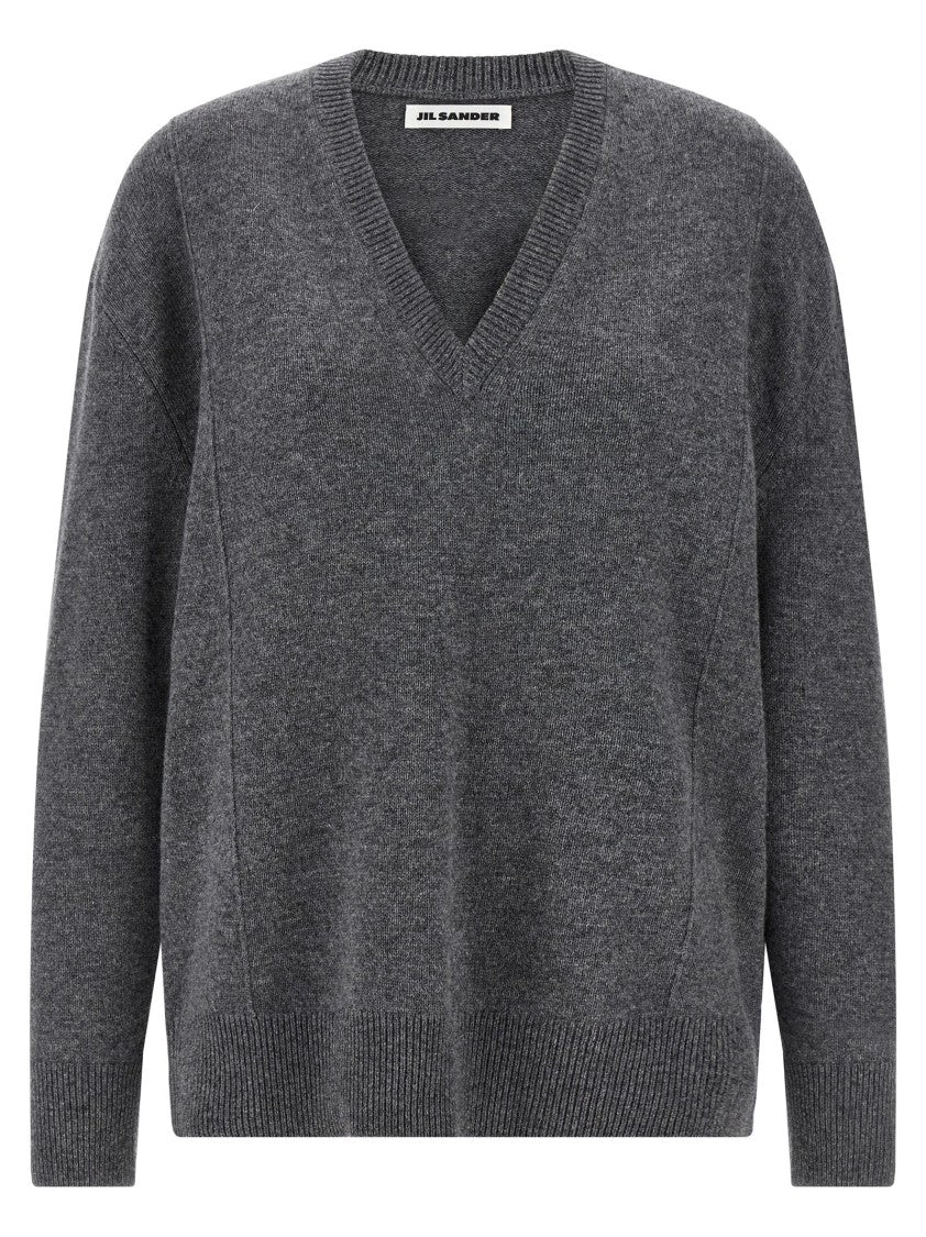 Jil Sander V-Neck Cashmere Blend Sweater