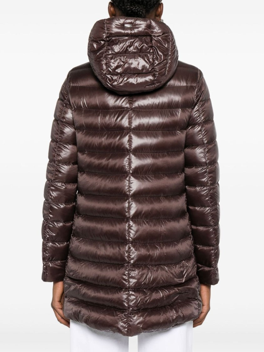 Herno Chocolate Brown Shiny Puffer Jacket