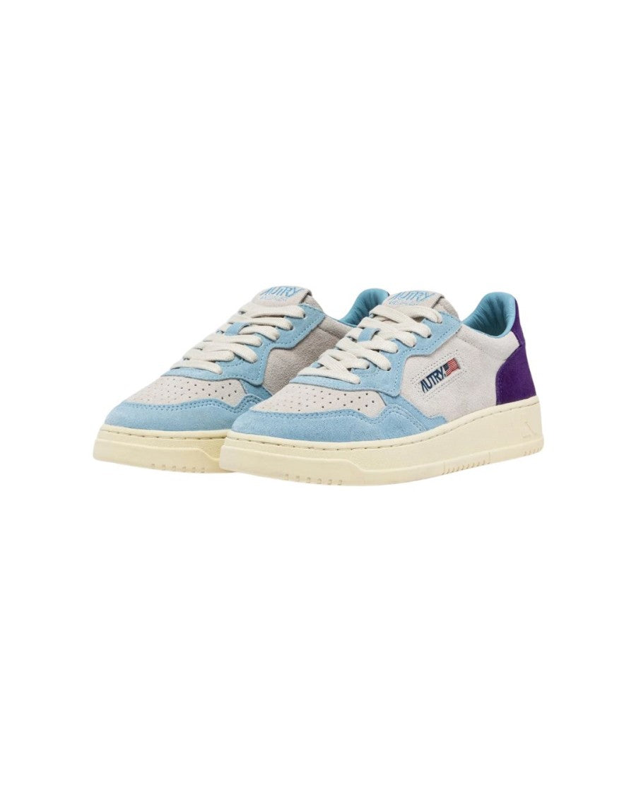 Autry Tri-Color Suede Medalist Low Sneakers With Padded Collar