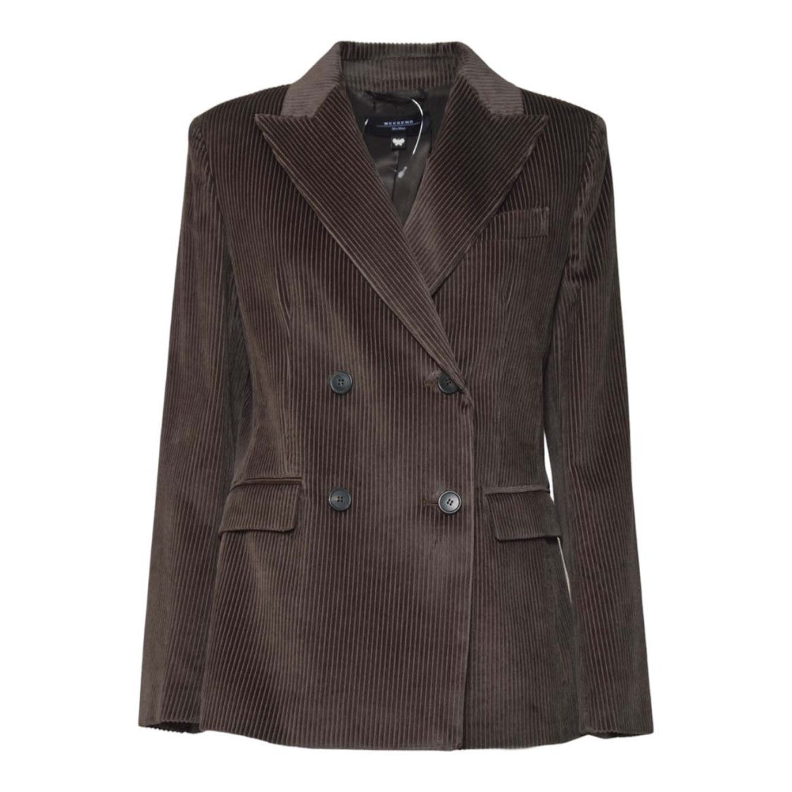 Max Mara Double-Breasted Corduroy Jacket With Notched Lapel