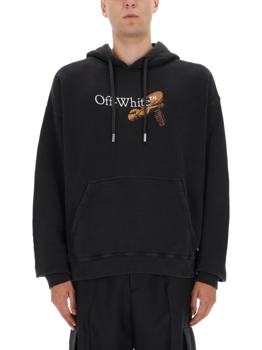 Off-White Relaxed Fit Black Hoodie