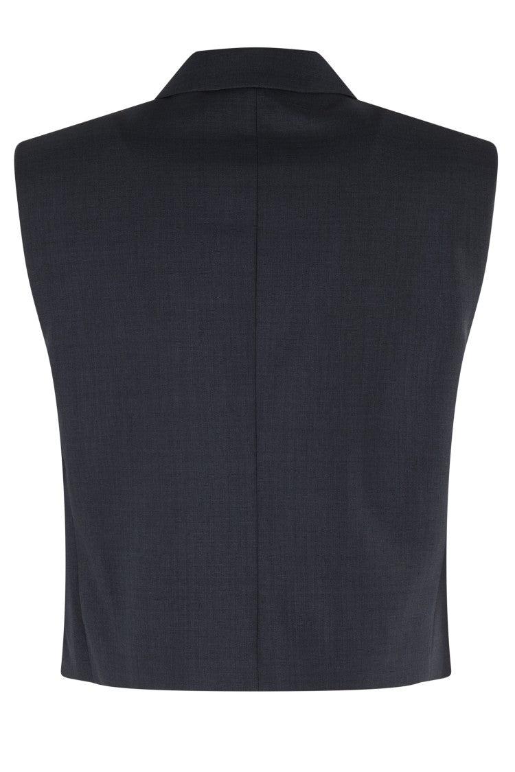 Theory City Twill Peak Double-Breasted Vest