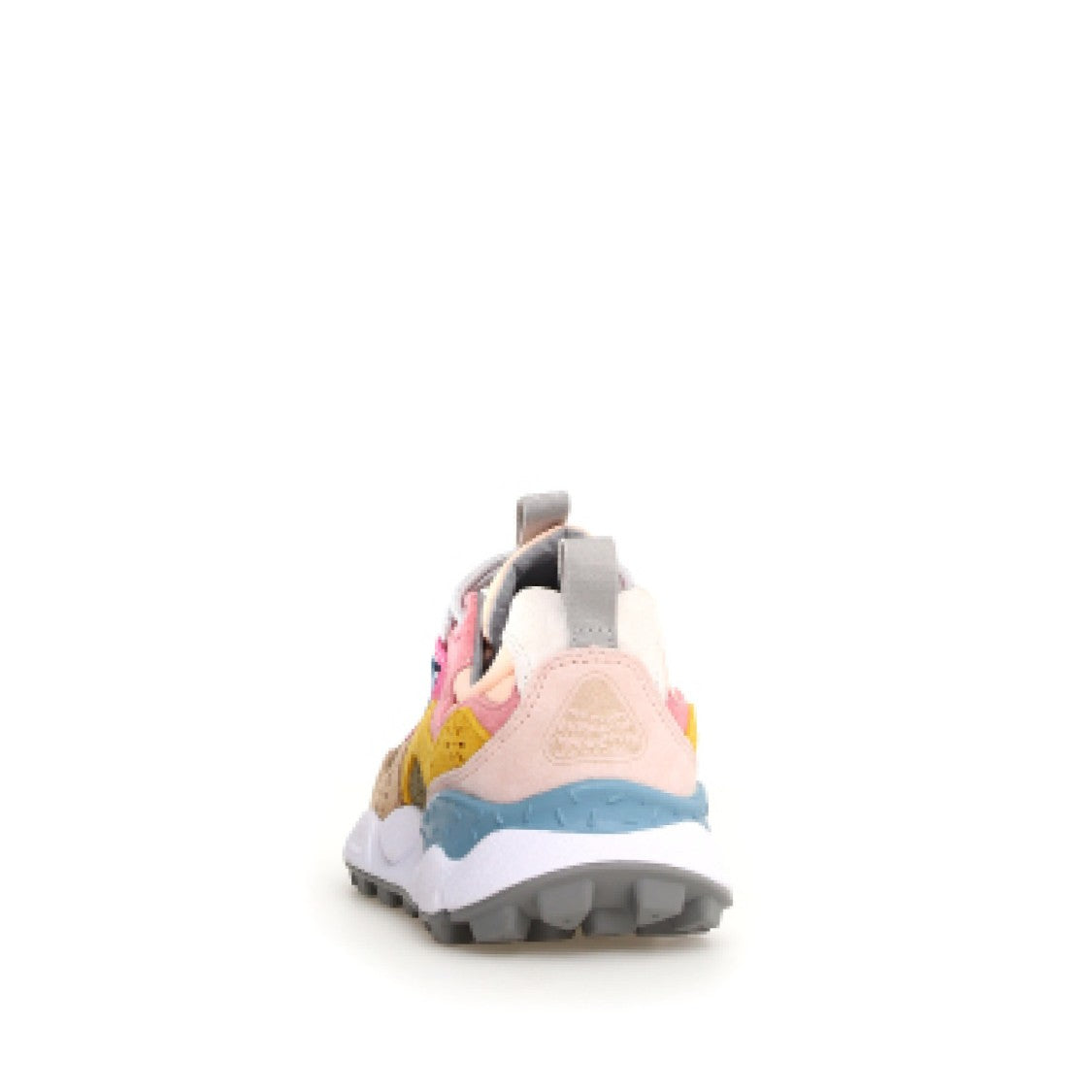 Flower Mountain Yamano In Beige Suede And Olive Green Fabric Sneakers