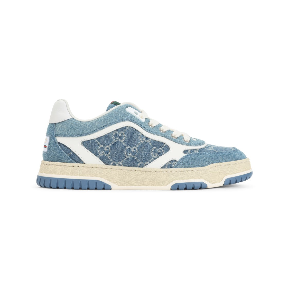 Gucci Denim Fabric Sneakers With Monogram Pattern