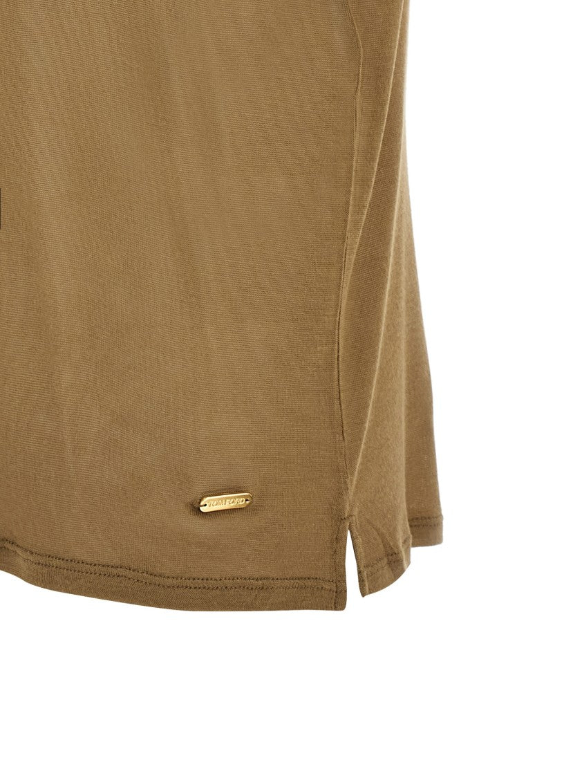 Tom Ford Bamboo Viscose T-Shirt With Front Metal Logo