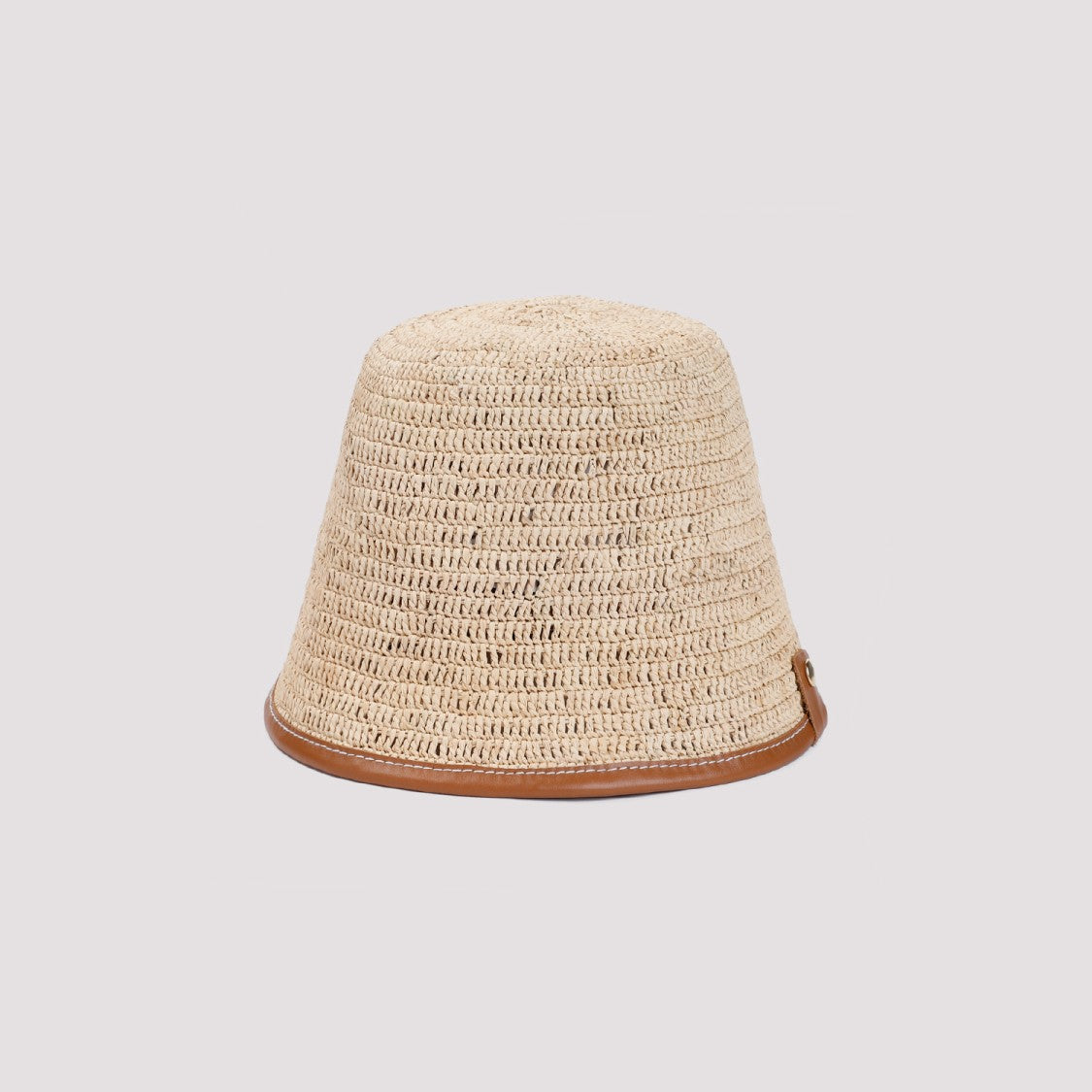 Jacquemus Soli Bucket Hat In Light Brown Leather