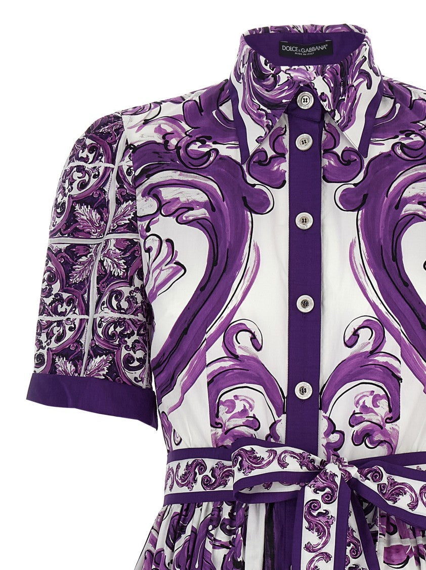 Dolce & Gabbana 'Maiolica' Print Chemisier Dress