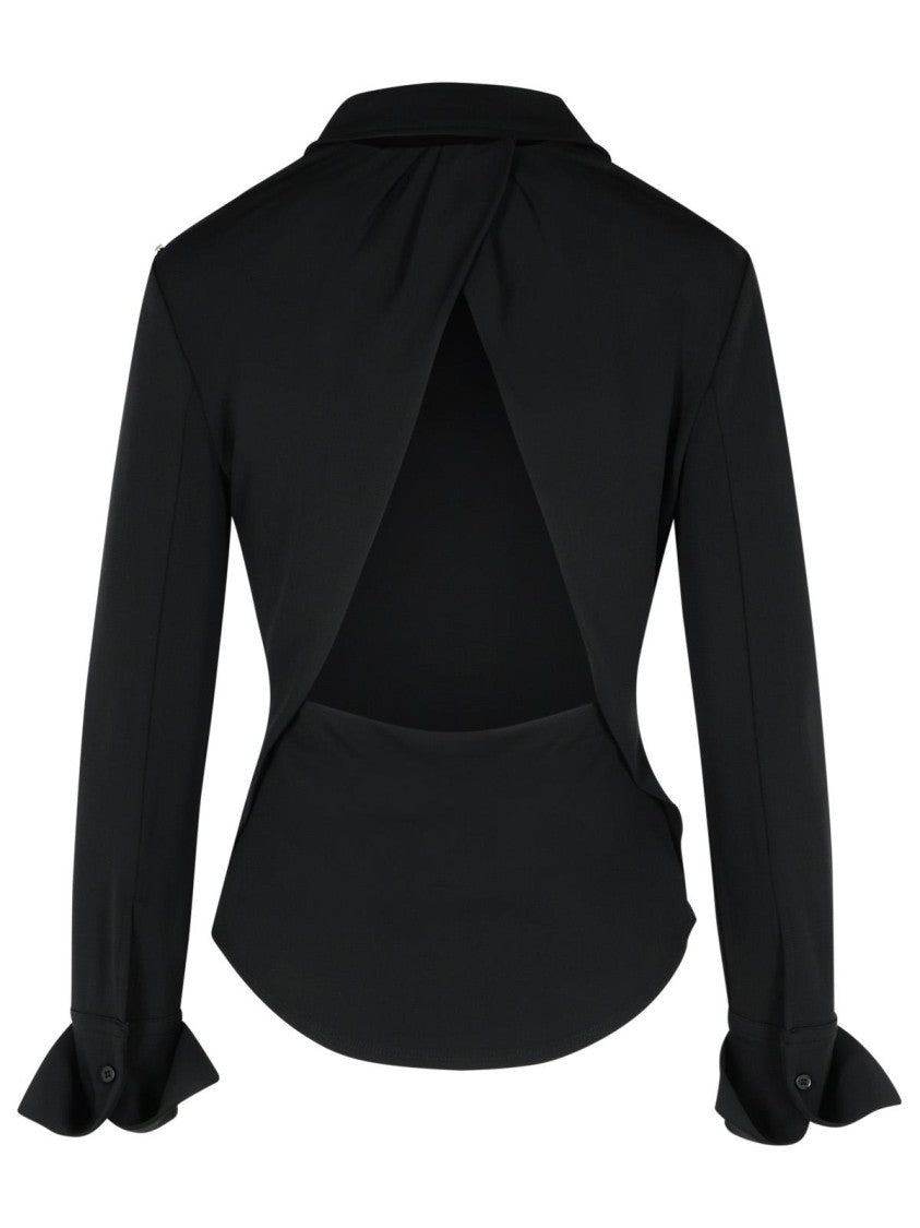 Sportmax Candido' Black Viscose Polo Shirt