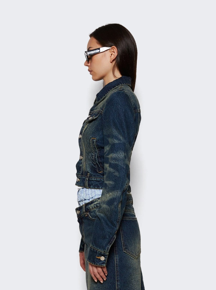 Natasha Zinko Treated Denim Jacket Light Wash