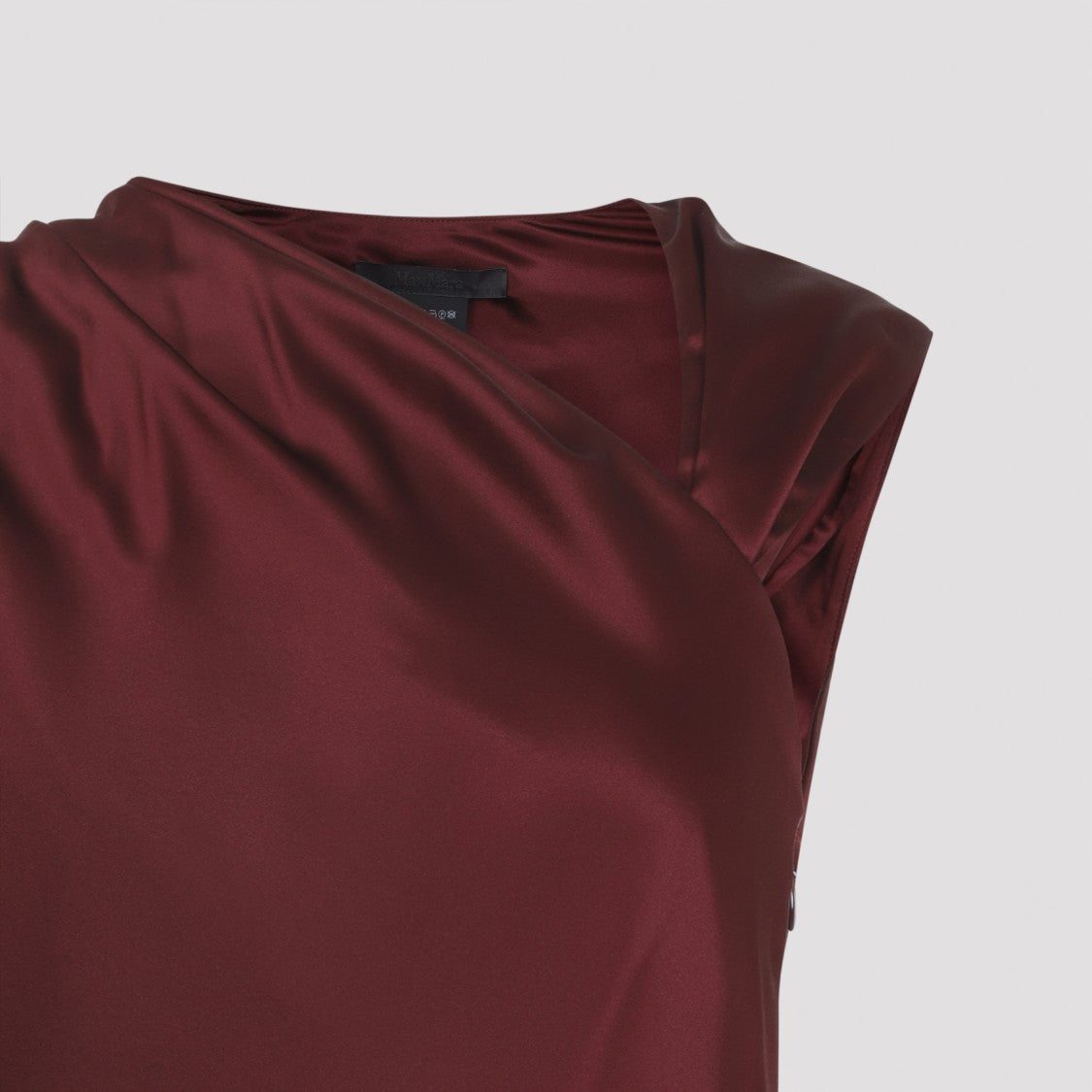 Max Mara Pianoforte Edolo Bordeaux Silk Midi Dress