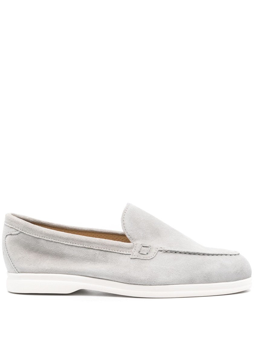 Doucal's Blue Leather Moccasins With Minimalist Design And Durable Sole