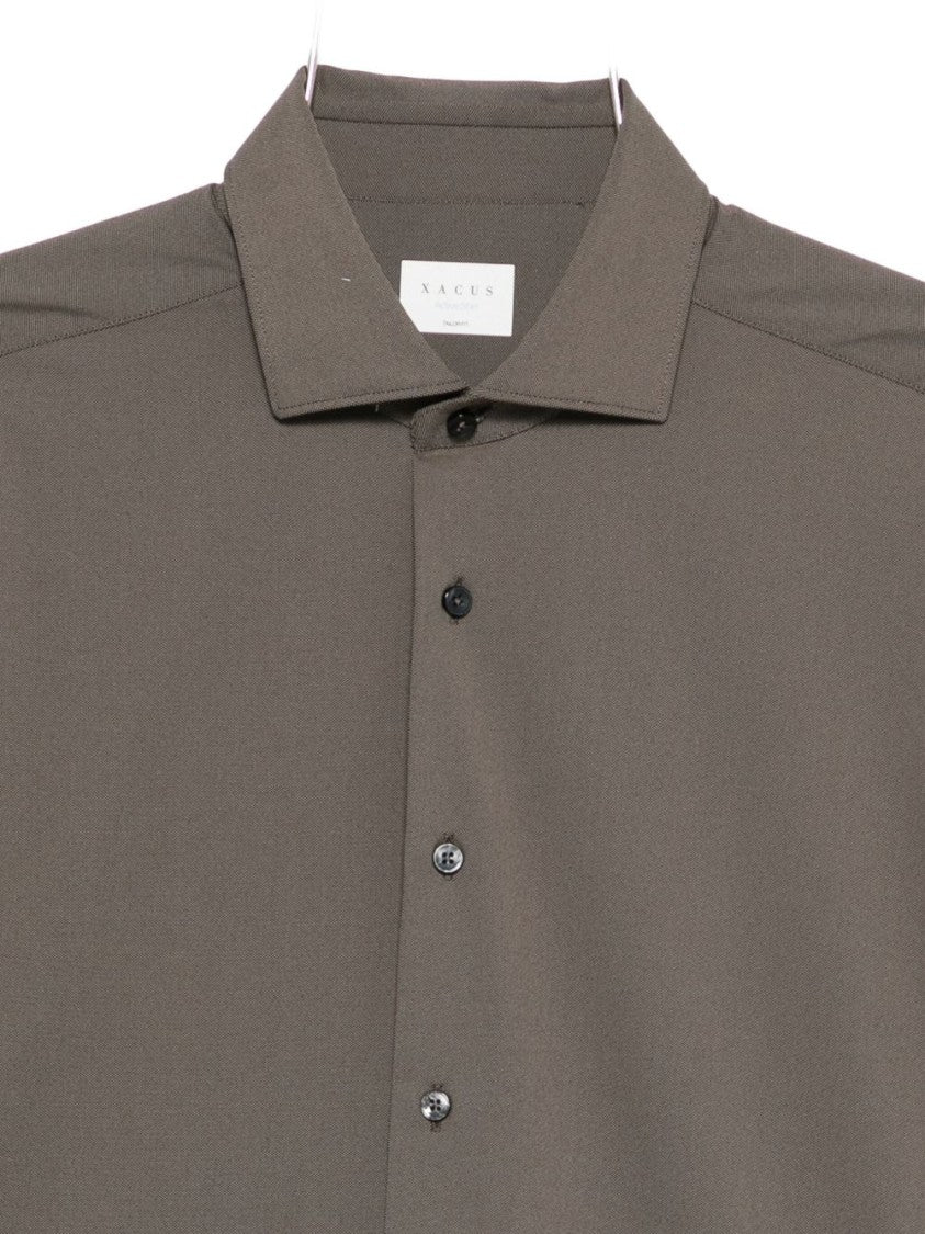 Xacus Elegant Blue Button-Down Shirt With Classic Collar