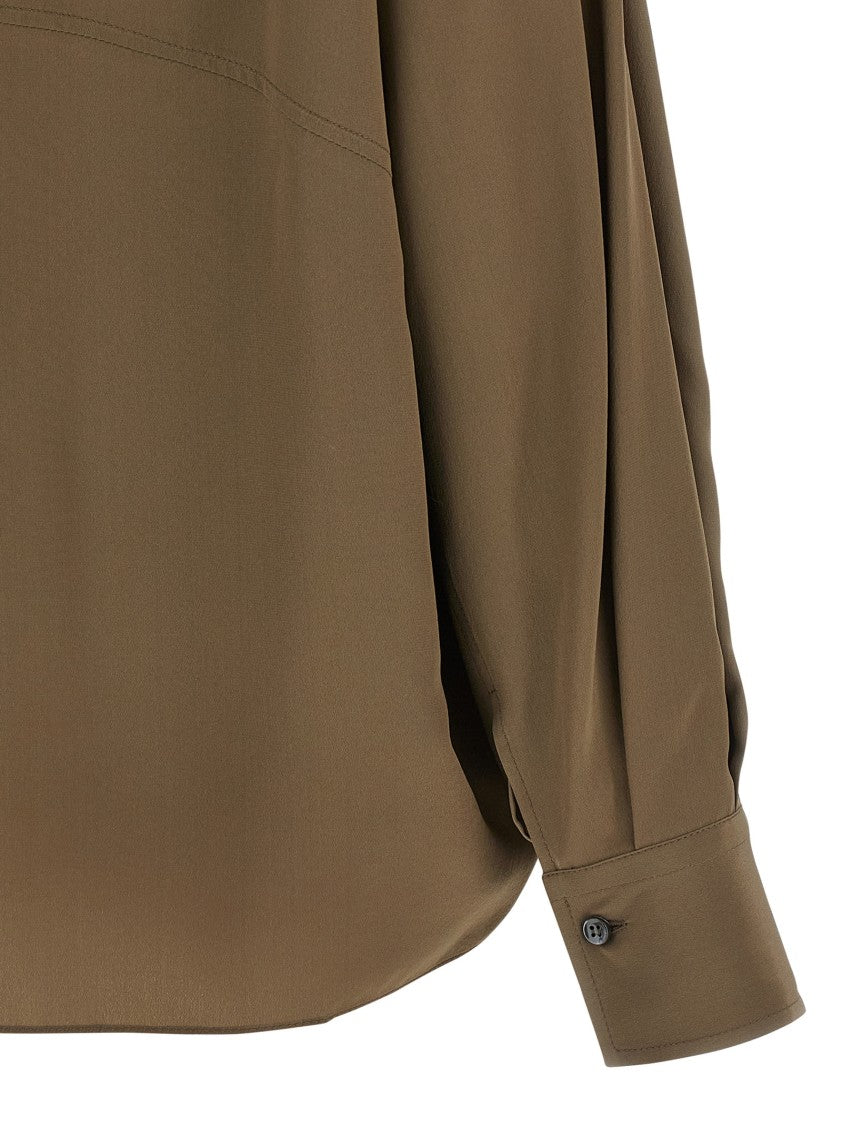 Brunello Cucinelli High Neck Silk Blouse