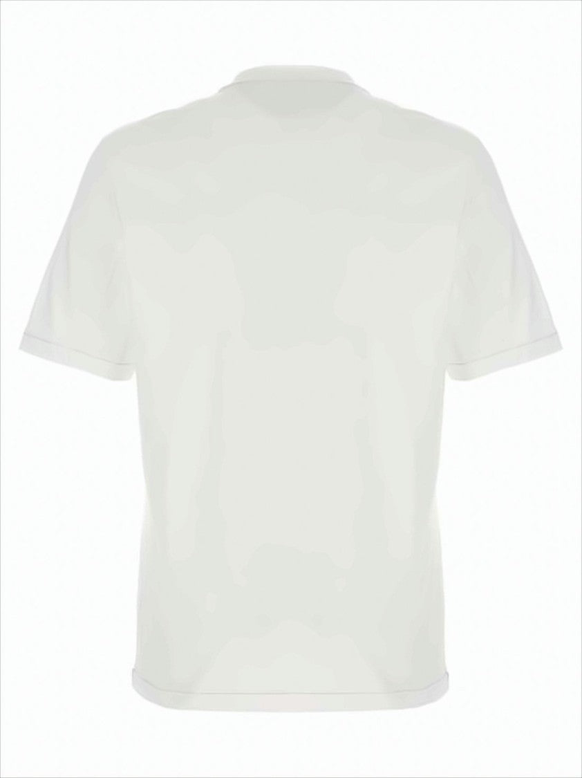 Brunello Cucinelli White Short-Sleeve T-Shirt With Embroidered Logo