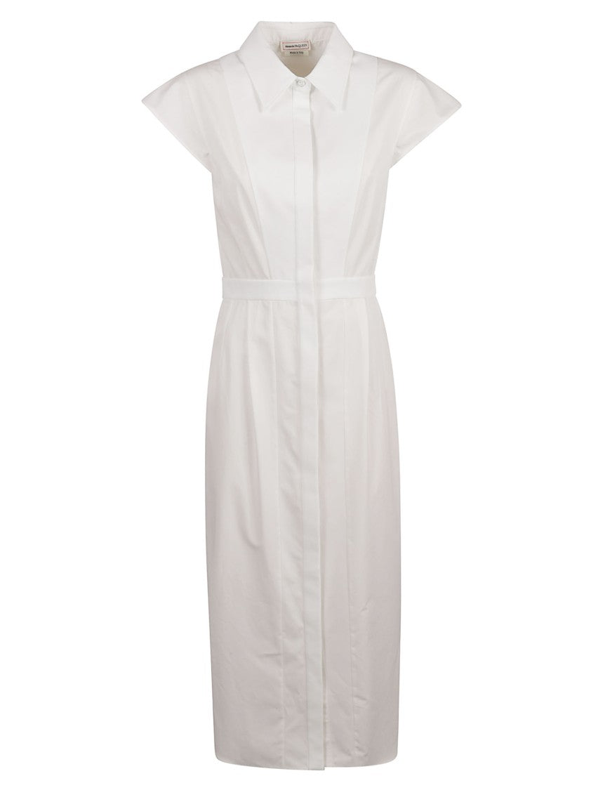 Alexander Mcqueen Structured Cap Sleeve Dress