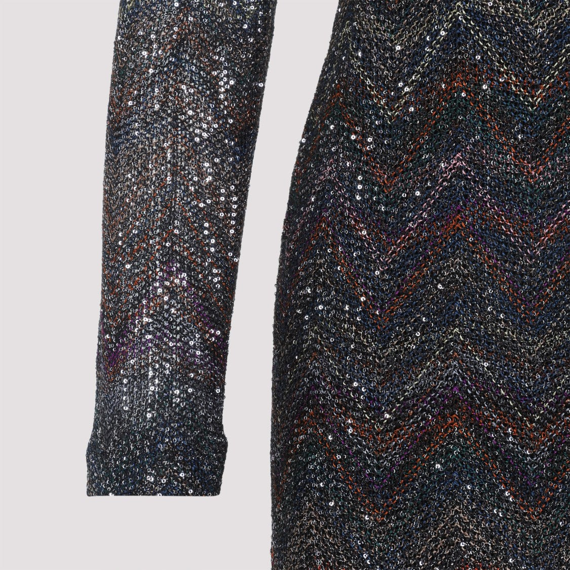 Missoni Fitted Mini Dress With Multicolored Zigzag