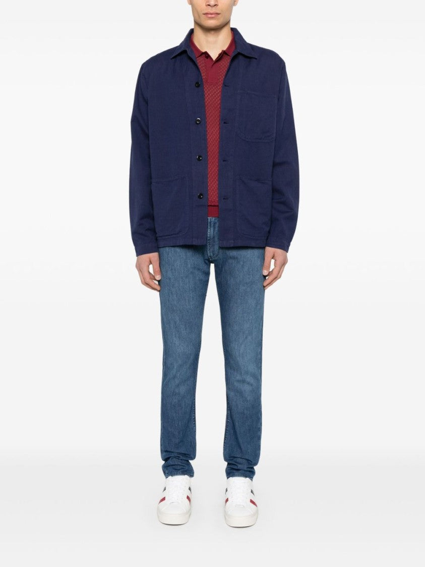 Polo Ralph Lauren Navy Blue Shirt With Spread Collar