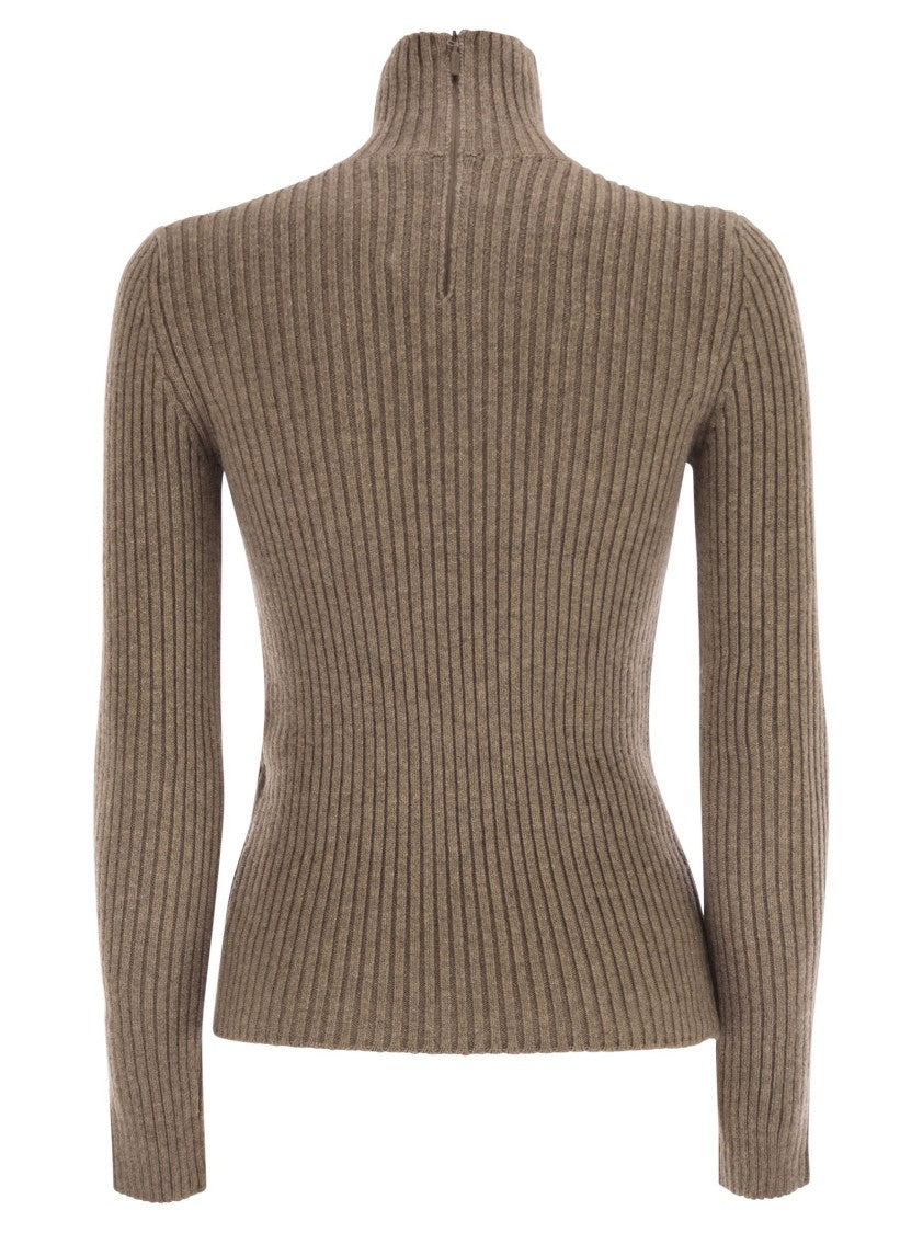 Max Mara Aral1234 - Ribbed Wool And Cashmere Turtleneck Jumper