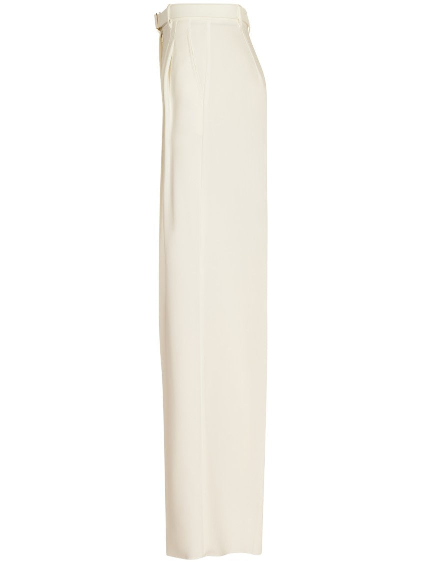Max Mara Tailored White Trousers With High Waist