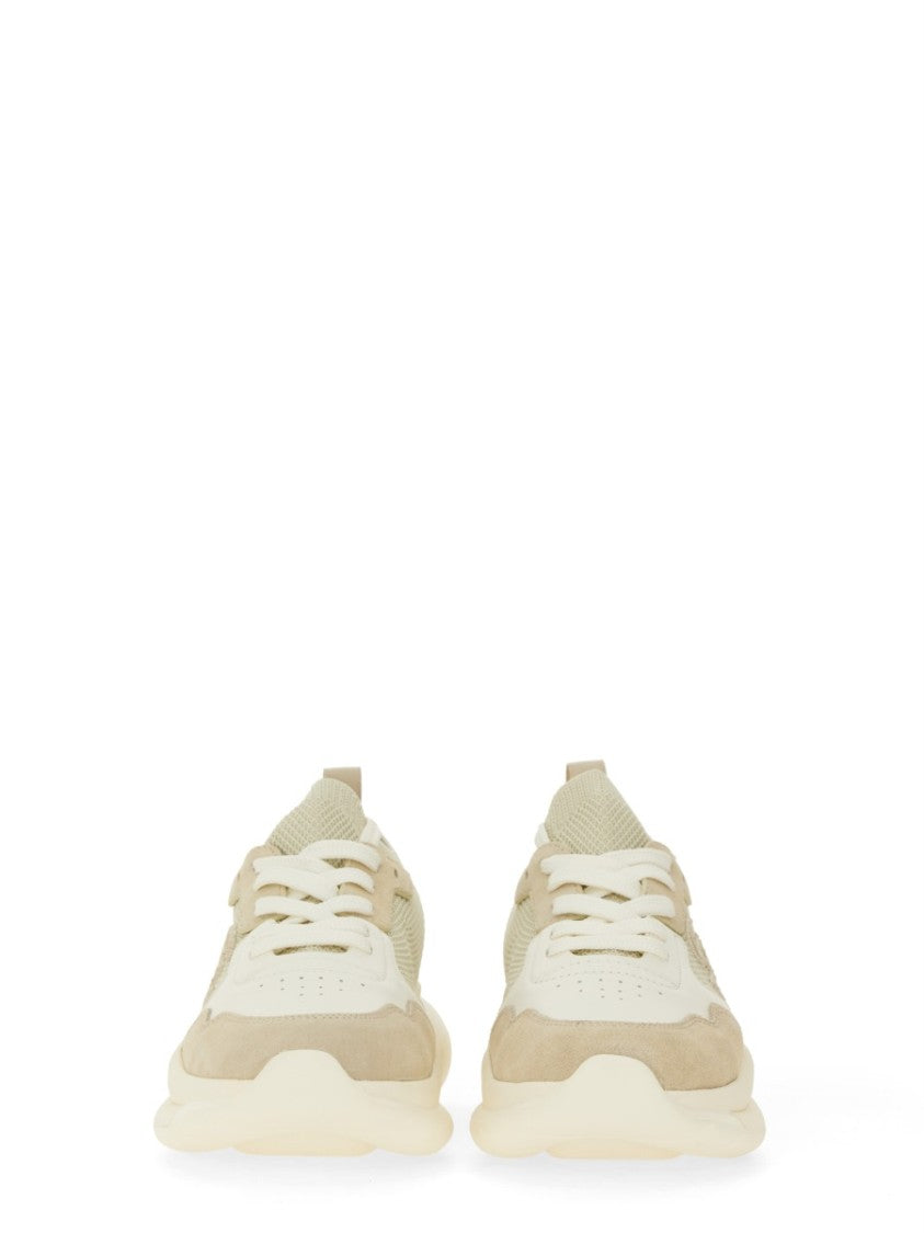 Stuart Weitzman Textured Mesh And Leather Sneakers With Chunky Sole