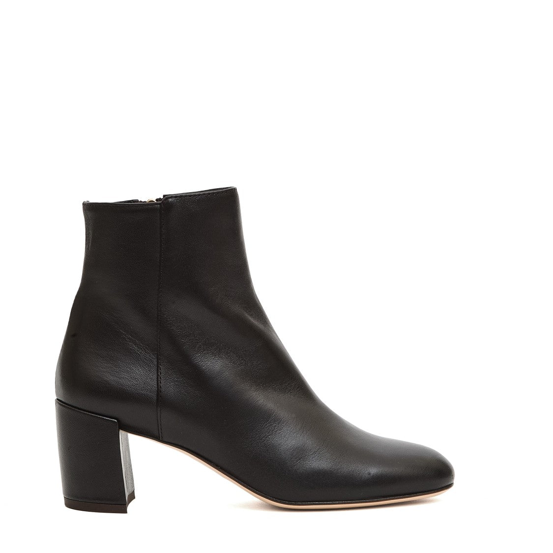 Agl Chocolate Nappa Leather Ankle Boot With 5 Cm Block Heel