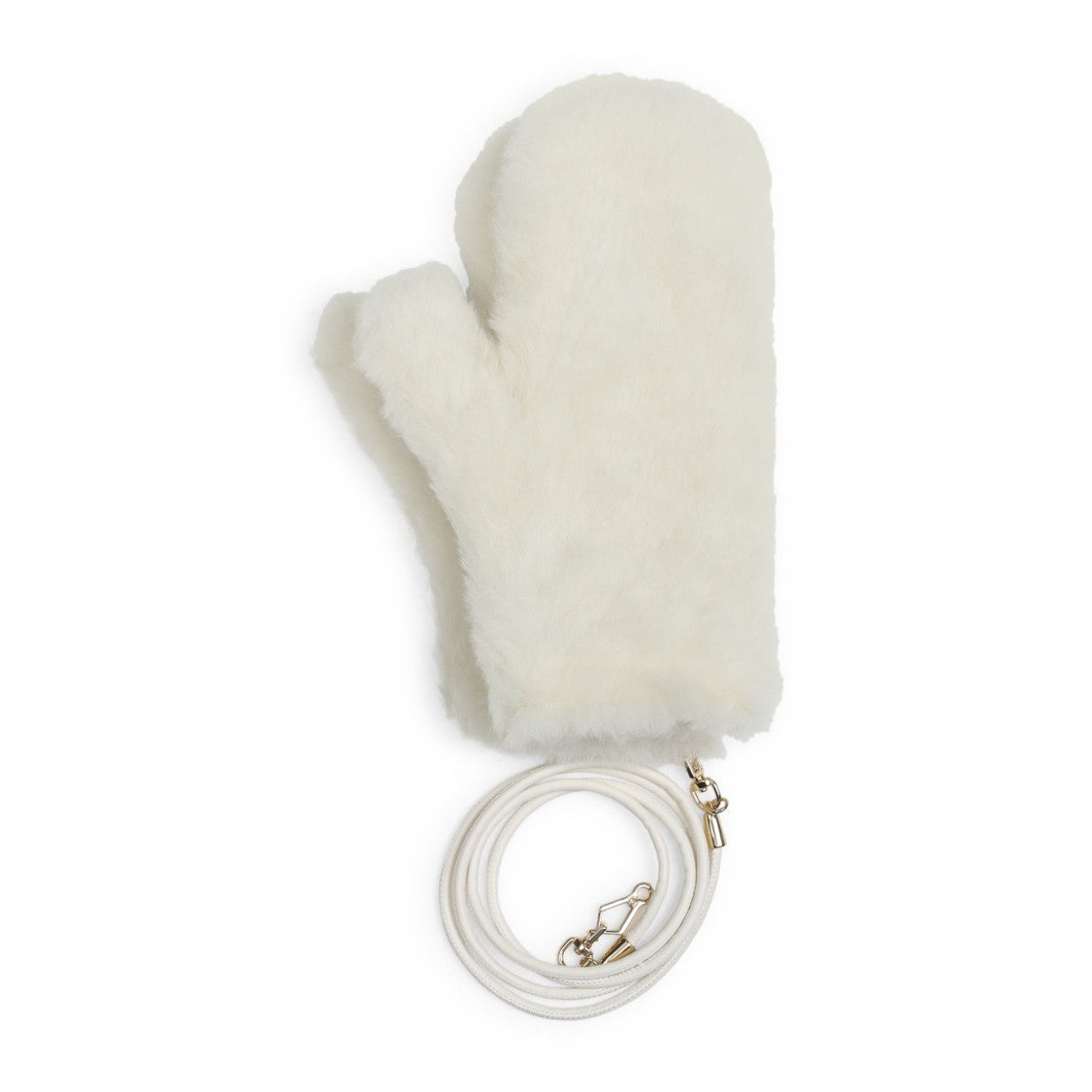 Max Mara White Alpaca Vicugna Ombrato Moffola Teddy Muff