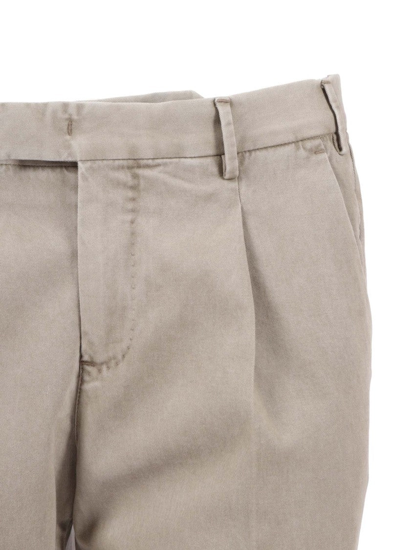 Pt01 Single Pleat Trousers With Flap Back Pockets