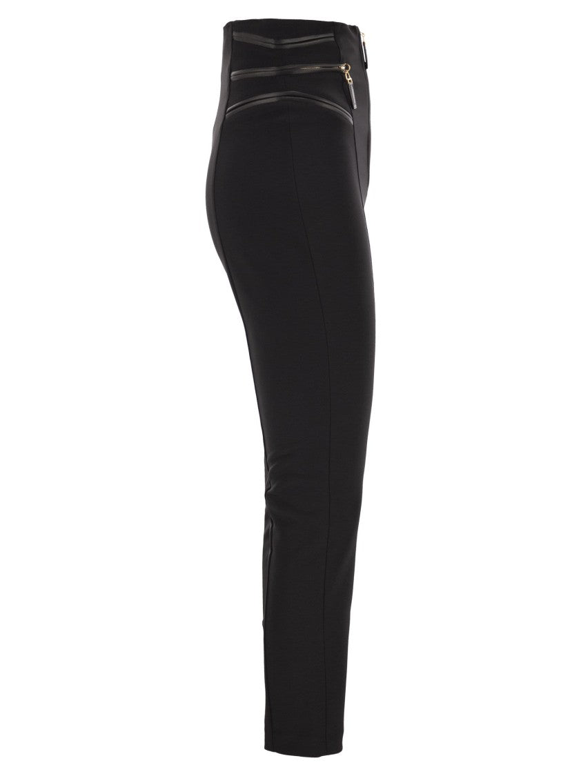 Elisabetta Franchi Crepe Trousers With Zip Details
